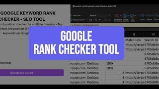 Google rank checker tool (Excel to Excel)