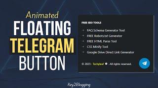 Animated Floating Telegram Button in Blogger & WordPress 