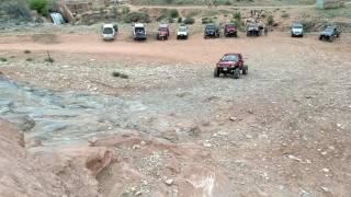 George in his Red Toyota walking up Potato Salad Hill 2017