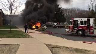 School bus fire at Middletown High School North