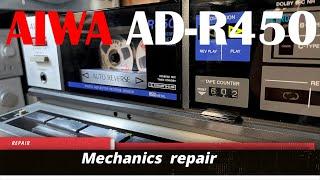 AIWA AD-R450V stereo cassette deck repair-1984- belt change