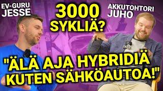 584. Sähkö- ja hybridiautojen akut kestävät 3000 sykliä, kertovat Akkutohtori Juho ja EV-guru Jesse