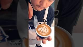 Easy Coffee Art - Tulip ️ #latteart #barista #shorts #coffee #love #trending #music #youtubeshorts