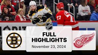 NHL Highlights | Bruins vs. Red Wings - November 23, 2024