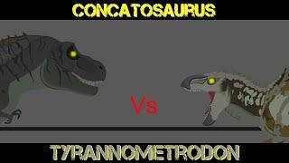 tyrannometrodon vs concatosaurus (jurassic world alive battle animation) [Stick nodes]