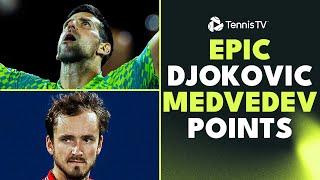 EPIC Novak Djokovic vs Daniil Medvedev Points in Dubai Battle!| Dubai 2023 Highlights