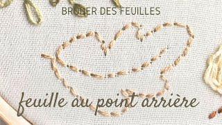 Broderie de feuille de chêne au point arrière