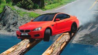 Cars vs Log Bridge – BeamNG.Drive