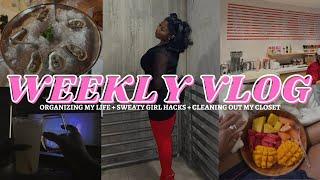 WEEKLY VLOG: Organizing my life + Sweaty girl Hacks + Cleaning out my closet