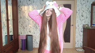 Cute Real Rapunzel Hairplay ️ Super long hair so beautiful (preview)