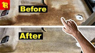 Before & After COFFEE STAIN Removal!! Automotive Carpet Cleaning!!