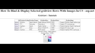 show selected row in gridview select with display image asp.net 4.6