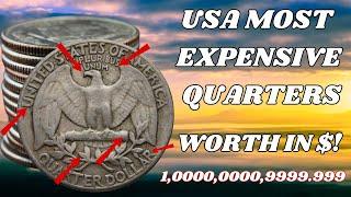 5 Most Expensive  Washington Quarter Dollar Coins | Top 2 Quarter Worth Big Money!