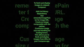 How to fetch image from url in jetpack compose #jetpackcompose #android #appdevelopment #coil #code