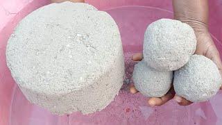 ASMR very soft sand and pure cement gritty less  big chunks silky smooth dipping crumble in 