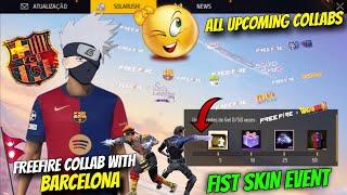 FREEFIRE NEW COLLAB WITH BARCELONA|FIST SKIN IN WONDER VAULT|EVO VAULT LUCKY VOUCHER|8TH ANNIV TOKEN