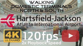 Walking Domestic Terminals at Hartsfield Jackson | 4k 120fps/Hz |️Speed To 2x | GA in Jan 2020