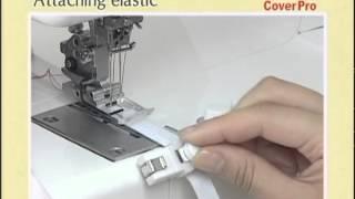 Распошивальная машина Janome Cover Pro - как пришить резинку