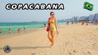 Walking along COPACABANA BEACH in Rio de Janeiro  Brazil 【 4K UHD 】 2024