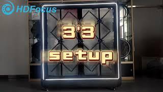 3 by 3 65cm 3D hologram fan video wall with showcase