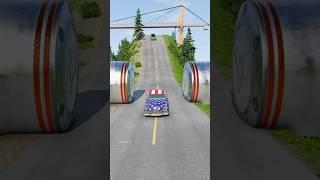 Cars vs bollards part1038 #automobile #india #beamngdrive #car #shortvideo