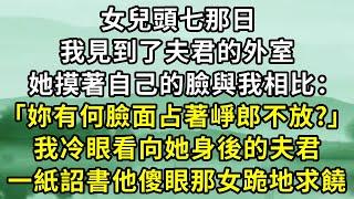 女兒頭七那日，我見到了夫君的外室，她摸著自己的臉與我相比： 「妳有何臉面占著崢郎不放？」 我冷眼看向她身後的夫君，一紙詔書他傻眼那女跪地求饒