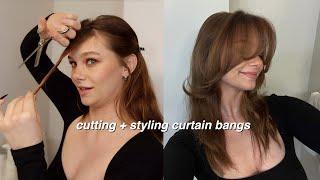 how i cut and style my curtain bangs