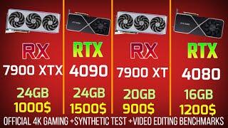 RX 7900 XTX VS RX 7900 XT Benchmarks VS RTX 4090 VS RTX 4080 16GB VS RTX 3090TI VS RX 6950XT + 7700X