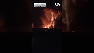 Russian ammunition warehouse in Tver region on fire due to a drone attack