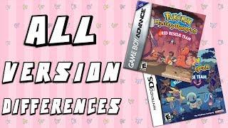 All Version Differences in Pokemon Mystery Dungeon: Red & Blue Rescue Team