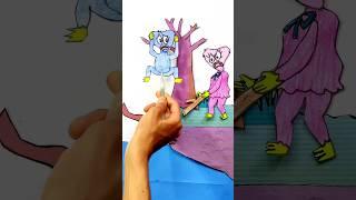 Kissy missy saved Huggy Wuggy #shorts #cartoon #animation #handyartandcraft