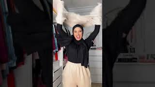 Black top big t-shirt billie eilish  streetstyle hijab outfit