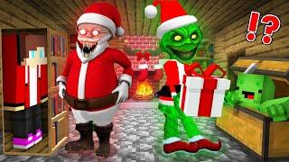 JJ and Mikey SURROUNDED by GRINCH and SANTA At Night in Minecraft Challenge Maizen