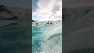 Beauty Of Nature.Icy cold stream and waterfall.