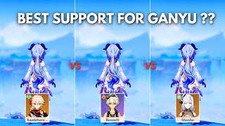 Kazuha vs Shenhe vs Bennnett !! Best Support For C0 Ganyu ?? [ Genshin Impact ]