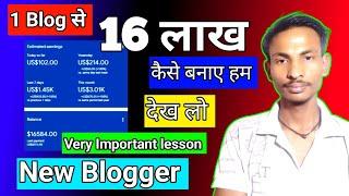 1 Blog से 16 लाख कैसे बनाए हम देख लो | New Blogger Very Important Lesson