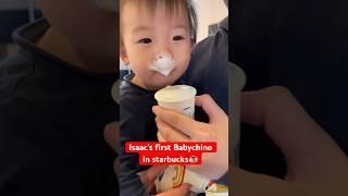 Isaac’s first babychino! #baby #cute