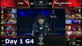 GRX vs KLG | Day 1 Play-In Stage S8 LoL Worlds 2018 | G-Rex vs Kaos Latin Gamers #Worlds2018