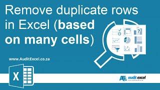 Delete duplicate rows based on multiple columns in Excel