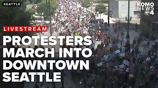 LIVE | No Kings protesters march into downtown Seattle