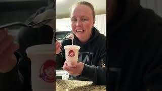 Wendy’s Strawberry Frosty!  #wendys #fastfood #frosty #foodreview #shorts