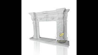 MarbleBee marble fireplace mantel floral carving large mantel with hearth for elegant decor 