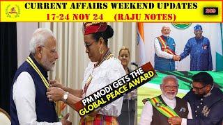 Current Affairs 17-24 Nov 24 | Raju notes| करंट अफेयर्स। राजू नोट्स | #UPSC #ssb #DSSC Epi 269