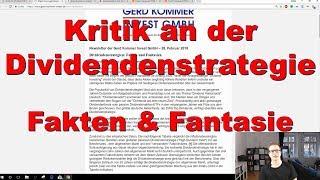 Kritik an der Dividendenstrategie - Fantasie und Fakten - Hohe Dividendenrenditen