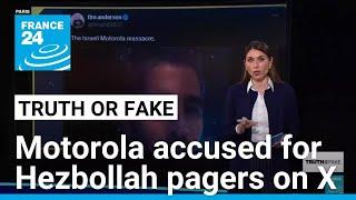 Motorola wrongly accused of manufacturing Hezbollah pagers • FRANCE 24 English