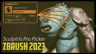 ZBrush 2023 - Sculptris Pro Picker! Click and drag from the button or slider to sample density!