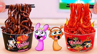 Incredibox Sprunki Mr Fun  Cheetos or Ghost Pepper Miniature Buldak Noodles  Tina Mini Cooking