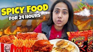 Eating only SPICY FOOD  for 24 Hours ️