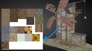 How To Combine Materials Textures Into SIngle Atlas Image | NO TEXTURE BAKING.