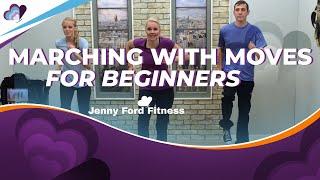 Marching with Moves for Beginners | Walking at Home Workout | 29 Min | JENNY FORD